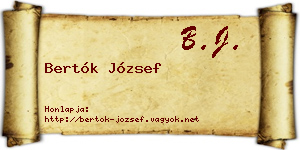 Bertók József névjegykártya