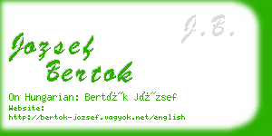 jozsef bertok business card